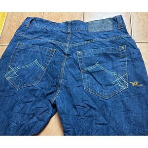 Rocawear Jeans Men 38 x 29 Blue Embroidered Hip Hop Y2K Logo Pocket Vintage